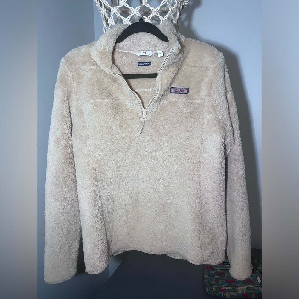 Vineyard Vines - The Sherp Shirt - Medium / Beige Sherpa Pullover